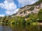 Landscape of the Dordogne river valley between La Roque-Gageac and Castelnaud, Aquitaine