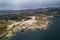 Landscape drone aerial view of Vale do Rossim in Serra da Estrela, Portugal