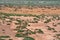 Landscape with dry cracked takir soil in semi-desert in Russia