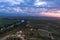 Landscape with Ebro river at sunrise, El Cortijo, La Rioja in Spain