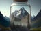 Landscape Elegance: Mountain Scene Encased in Glass