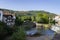 The landscape of Elizondo in Navarra with the BaztÃ¡n river