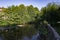 The landscape of Elizondo in Navarra with the BaztÃ¡n river