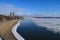 landscape the embankment of the Amur river in Khabarovsk in spring