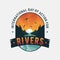 Landscape emblem letter International Day Of Action For Rivers background