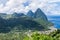Landscape of the famous Pitons mountain in St Lucia, Caribbean