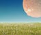 Landscape with fantasy planet.