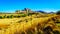 Landscape with the fertile farmlands along highway R26, in the Free State province of South Africa