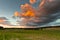 Landscape - field of corn and cloudy stormy sky