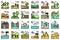 Landscape filled icon set 4 vector illustration