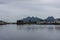 Landscape of the fjord around Svolvaer, main city of the Lofoten Islands,  Norway