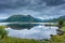 Landscape of the fjord around Svolvaer, main city of the Lofoten Islands,  Norway