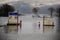 Landscape with flooded river Maas in Bergen - Noord Limburg, the Netherlands