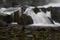 Landscape of flowing waterfalls with long exposure