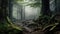 landscape foggy forest forest