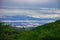 Landscape of foggy mountain and nature from Cadianda Kadyanda Ancient City view near Uzumlu village in Fethiye, Mugla, Turkey.