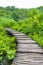 Landscape footbridge in the nature. Plitvice Lakes National Park Croatia