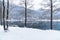 Landscape of frozen Lake Ghirla on a cold winter day, Province of Varese, Italy