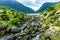 Landscape of gap of Dunloe in Ireland during summertime