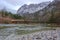 Landscape in The Gesause National Park with Enns river and beautiful mountain view, in Styria region, Austria