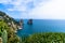 A landscape from Giardini di Augusto in Capri, Italy