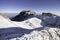 Landscape with glacier and mountain with snow and rocks in the morning in Iztaccihuatl - Popocatepetl National Park