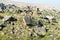 Landscape in Gobustan, Azerbaijan, with boulder stacks