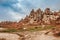 Landscape of Goreme fairy chimneys , Cappadocia. Nevsehir Province. Turkey