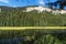 Landscape of The Grassy Trevistoto Smolyan lake at Rhodope Mountains, Smolyan Region, Bulgaria