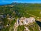 Landscape of Greek island Corfu and Angelokastro castle