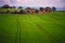 Landscape of the green fields of Kibbutz Kfar Glikson Israel