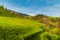 Landscape of green hills Seriana valley mountains