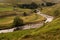 Landscape with green meadow, Yorkshire Dales, UK