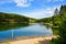 Landscape at the Grumbacher Teich. Nature in the Harz near Goslar.