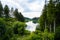 Landscape at the Grumbacher Teich. Nature in the Harz near Goslar.