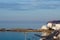 Landscape of harbor and sea at beautiful Naxos island, Greece