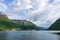 Landscape of the Hardanger fjord seen from the village of Odda