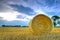 Landscape with hay roll