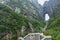 Landscape of The Heaven Gate of Tianmen Mountain National Park with 999 step stairway on a cloudy day Zhangjiajie