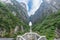 Landscape of The Heaven Gate of Tianmen Mountain National Park with 999 step stairway on a cloudy day Zhangjiajie