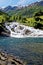 Landscape with Hellesyltfossen waterfall - Geiranger, Norway