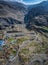 Landscape of Highways of Luozha Grand Canyon, Shannan City, Tibet, China with rocky lands