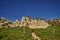 landscape of hiking paradise Schneeberg Breite Ries - rocks, peak, trees and blue sky