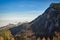 landscape of hiking paradise Schneeberg, mountain peak with mountain, rocks, clouds, and blue sky