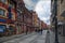 Landscape historic old town in Poland in LÄ™bork with attic tenement houses