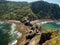 Landscape of the historic San Juan Gaztelugatxe fort surrounded by the sea in Spain