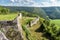 Landscape with Hohenurach Castle in old town of Bad Urach, Germany. Ruins of this medieval castle