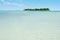 Landscape of Honeymoon island in Aitutaki Lagoon Cook Islands