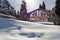 Landscape house cabin mountain winter
