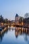 Landscape with houses and canal in Amsterdam